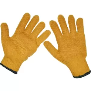 image of 12 PAIRS Anti Slip Handling Gloves - Large - Spun Nylon Gloves - BS EN 388