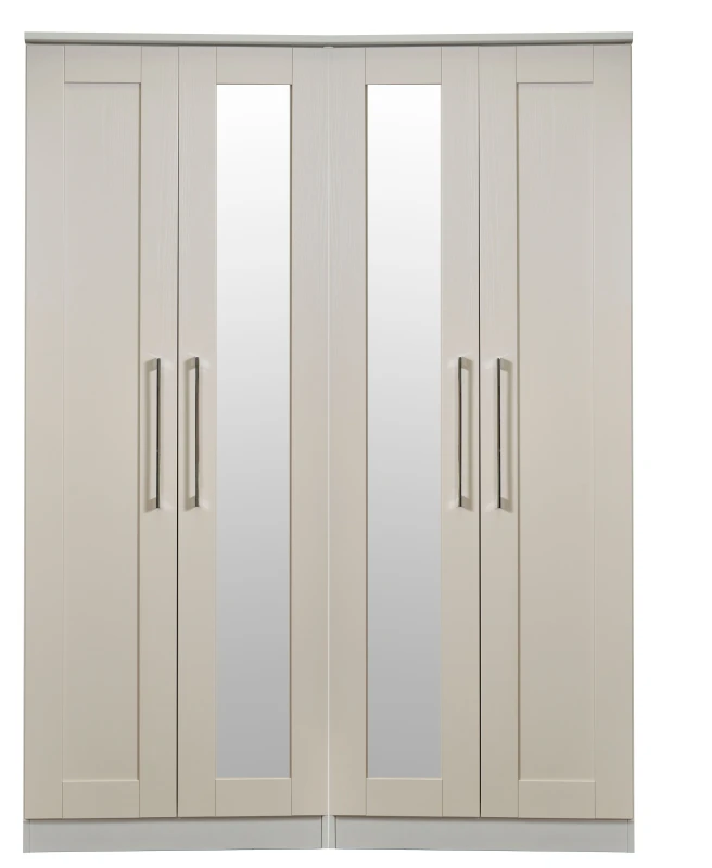 Image of Ripon Tall 4 Door 2 Centre Mirrors In Kashmir Ash (Ready Assembled)
