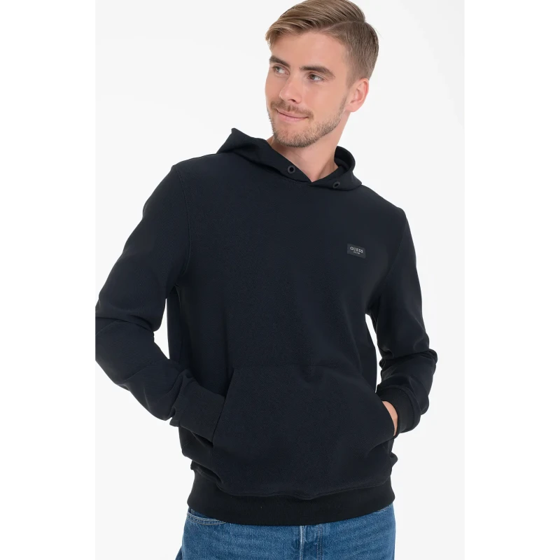 Image of Guess Stretchy hoodie Guess Tech Noir Male S