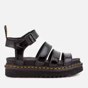 image of Dr. Martens Womens Blaire Patent Lamper Strappy Sandals - Black - UK 3