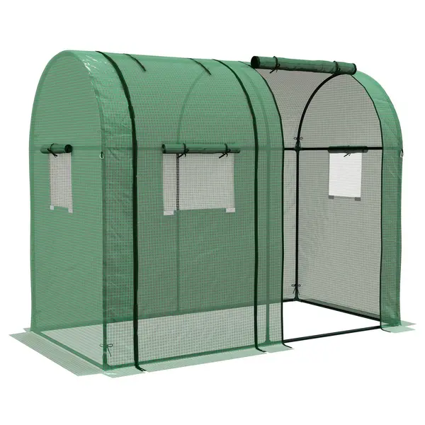 Image of Tomato Greenhouse with 2 Roll-up Doors and 4 Mesh Windows