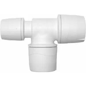 image of Polypipe - polymax end reduced tee 22MMX15MMX22MM - White