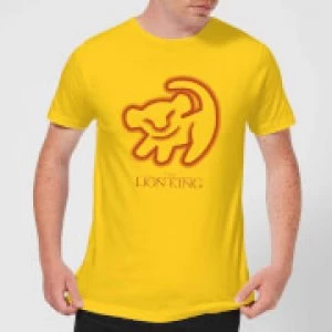 Image of Disney Lion King Cave Drawing Mens T-Shirt - Yellow - XXL