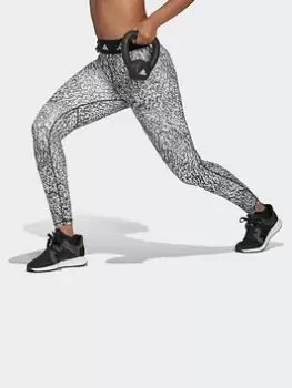 Image of adidas Techfit Pixeled Camo Leggings, White/Black Size XL Women