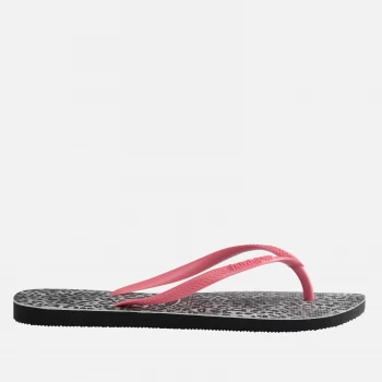 Image of Havaianas Girls Slim Flip Flops - Leopard - UK 11-12 Kids
