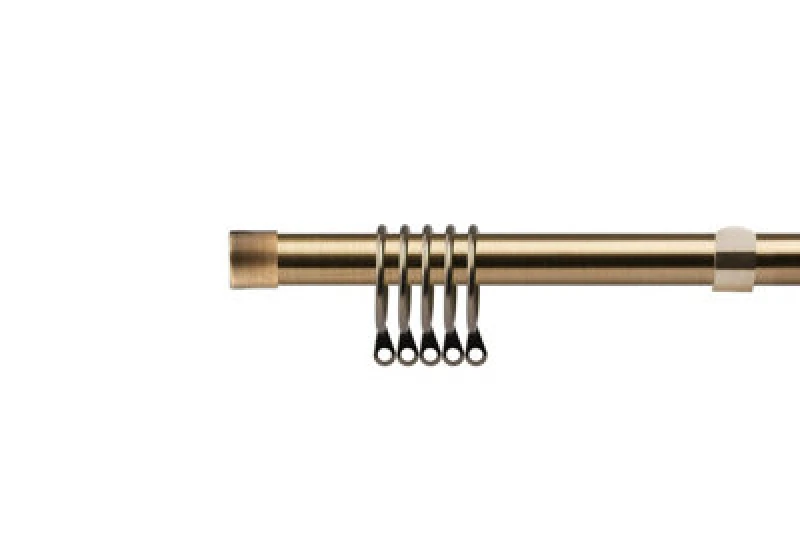 Image of 16-19mm Fenton Extendable Metal Curtain Pole Set Brass 120-210Cm