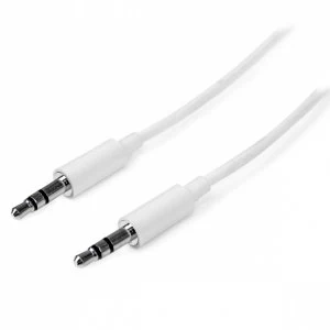Image of StarTech 1m White Slim 3.5mm Stereo Audio Cable