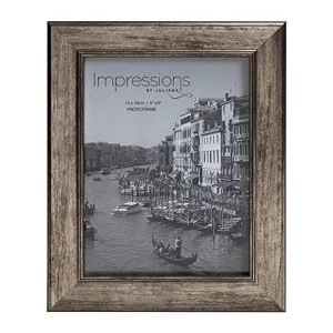 image of 6" x 8" - Impressions Tarnished Pewter Look Photo Frame