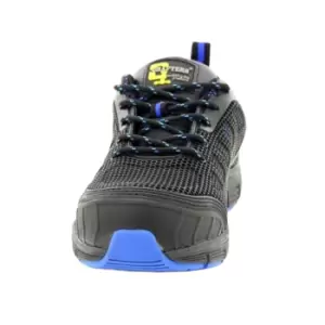 Image of Grafters Mens Super Light Safety Trainers With Safety Toe Cap (9 UK) (Black/Blue)
