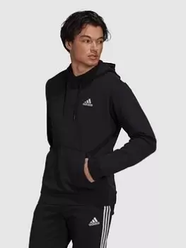 Image of adidas Sportswear Essentials Fleece Hoodie, Black/White, Size S, Men