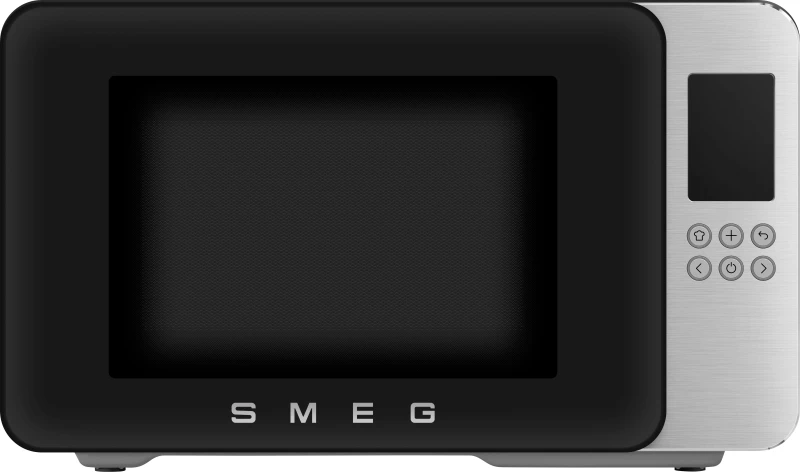 Image of Smeg Collezione MOC01BLMUK 26 Litre 30cm High, Freestanding Small Microwave With Grill - Black