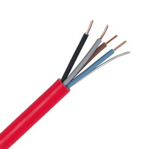 Image of Zexum Red 1.5mm 16A 4 Core and Earth Brown Black Grey Blue Enhanced Fire Resistant LSF BASEC Approved Power Cable - 1 Meter