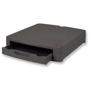 Image of 67mm Stackable Monitor Screen Riser with Drawer Black CCS25307