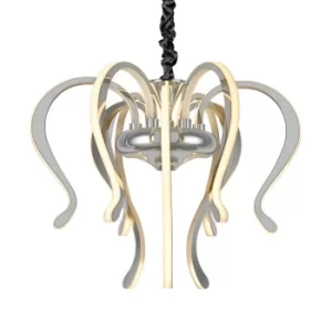 image of Versailles Ceiling Pendant LED Light 106W, 5075lm, 3000K Polished Chrome, White Acrylic