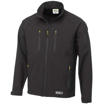 image of Trade Softshell Black Jacket Waterproof Breathable Coat XL D+IR - Jcb Workwear