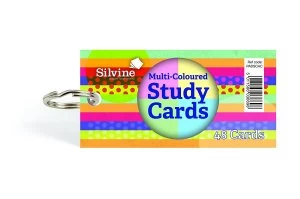 image of Silvine Multicoloured Study Cards 50x100mm