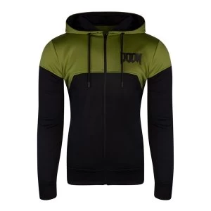 Image of Doom - Eternal Mixom Male Large Teq Full Length Zip Hoodie - Green/Black