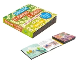 Image of origami flowers and birds paper pack plus 64 page book