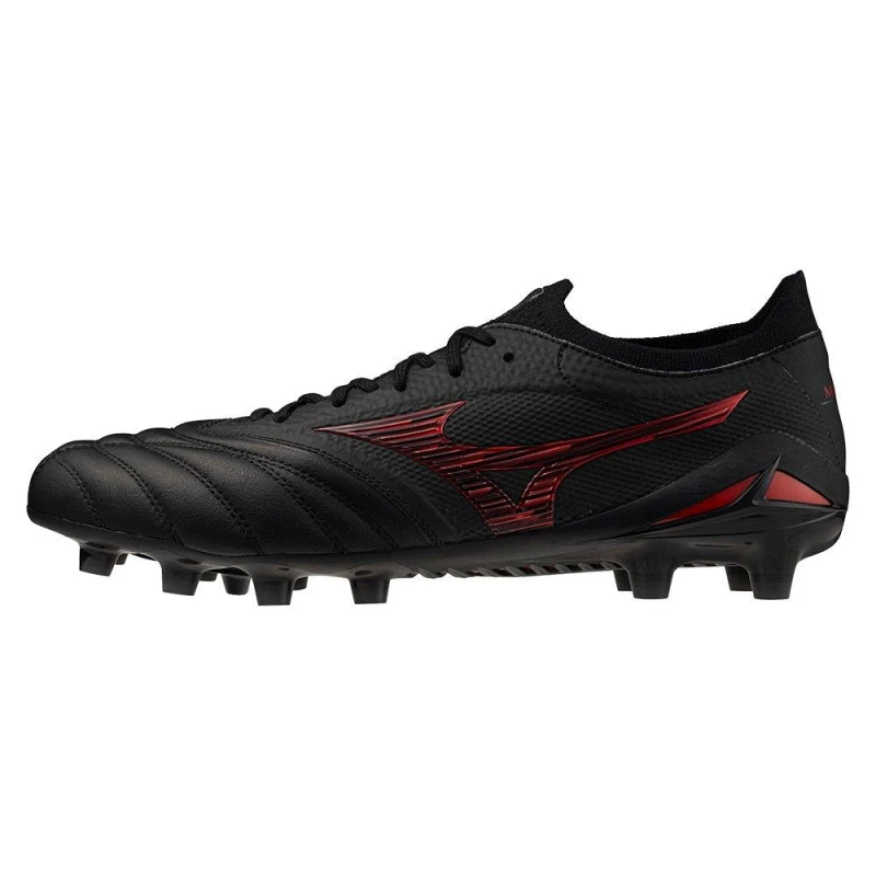 Image of Mizuno Morelia Neo IV Beta Adults Firm Ground Rugby Boots Black/Red/Black male 9 (43)