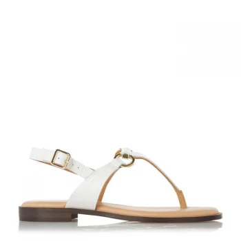 Dune London Limba Flat Sandals - White Croc803