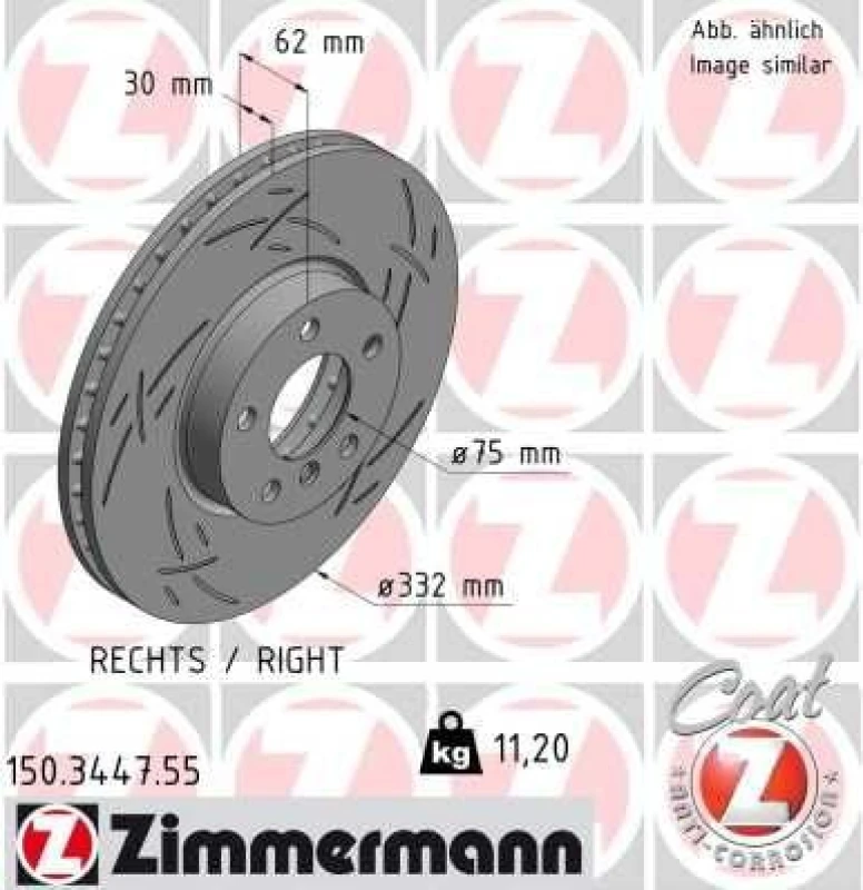 Image of ZIMMERMANN Brake disc ZIMMERMANN 150.3447.55