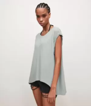 Image of AllSaints Womens Sanza Linen Blend Tank, Dusk Blue, Size: XS