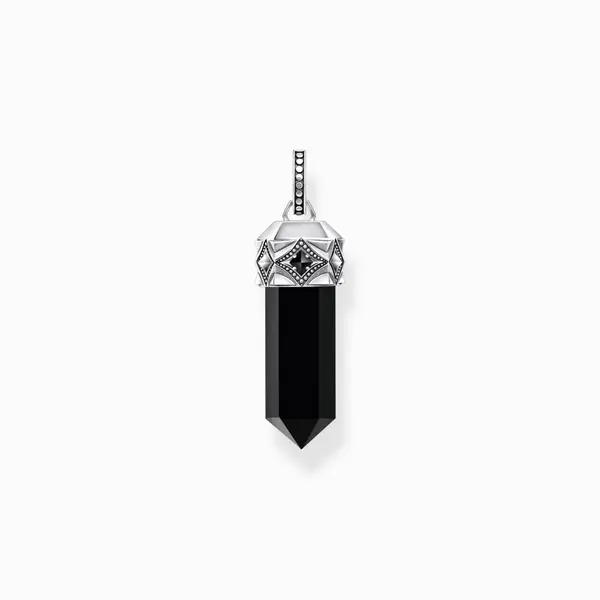 Image of Thomas Sabo Sterling Silver Sterling Silver Onyx Zirconia Black Hexago