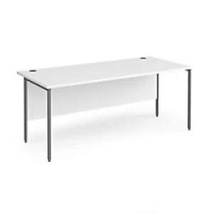 image of Dams International Rectangular Straight Desk with White MFC Top and Graphite H-Frame Legs Contract 25 1800 x 800 x 725mm