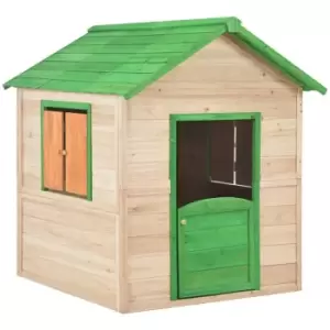Image of Kids Play House Fir Wood Green Vidaxl Green