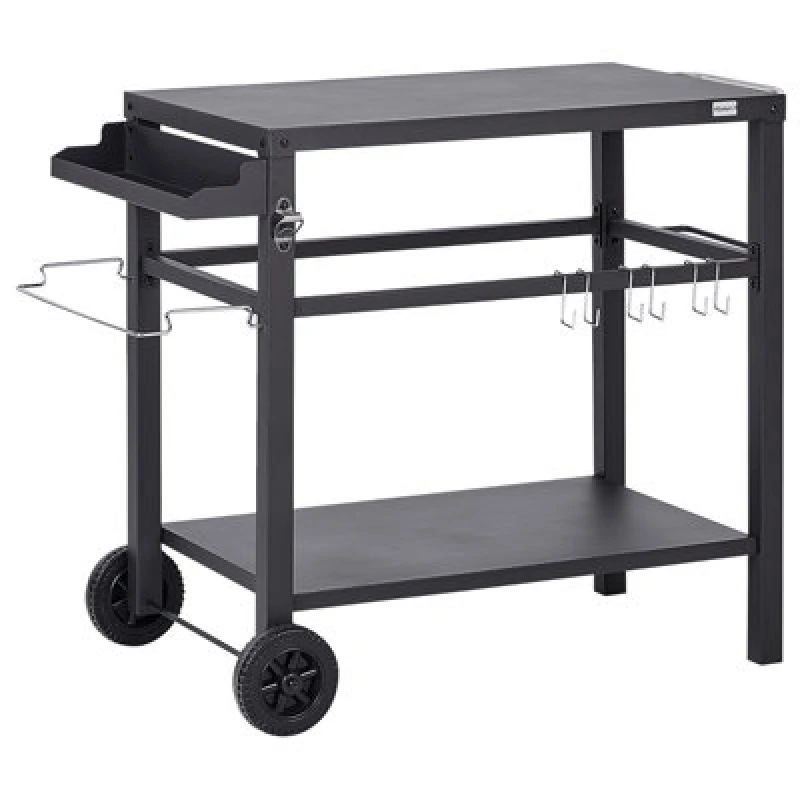 Image of Beliani Garden Serving Trolley Staletti Metal Black
