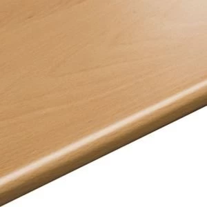 28mm Beech effect Round edge Laminate Worktop L3.05m D600mm - main image