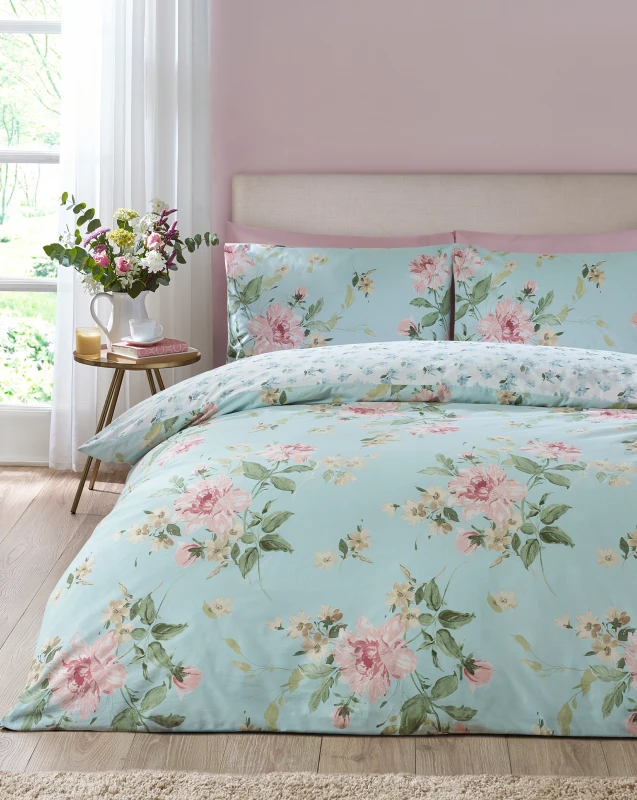 Image of Catherine Lansfield Catherine Lanfield Avebury Duvet Set Duck Egg - Catherine Lansfield - Size: SINGLE Duck Egg SINGLE GZ22501