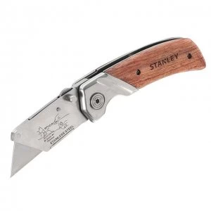 image of Stanley Tools Folding Pocket Knife with Wooden Handle