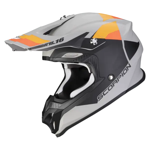 Image of Scorpion VX-16 Evo Air Spectrum Matt Grey-Orange Offroad Helmet Size XL