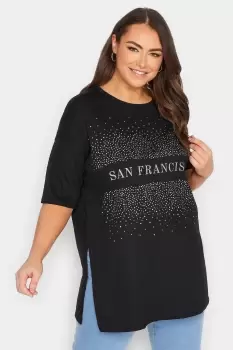 image of Slogan Sequin T-Shirt