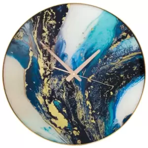 image of Premier Housewares Fifty Five South Primrose Wall Clock - Abstract Turquoise