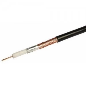 image of Labgear Black Single 1mm Solid Copper 75Ohm PF100 Digital Satellite Cable With Foam Filled PE Copper Foil and Bare Copper Braid - 1 Meter