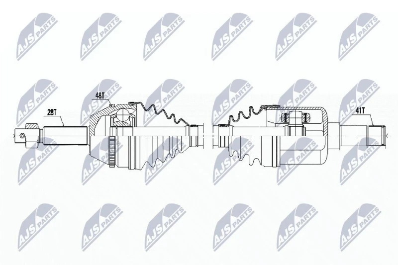 Image of NTY NPW-FR-062 Drive shaft 6-Speed Manual Transmission, Front Axle Left Drive Shaft (13)
