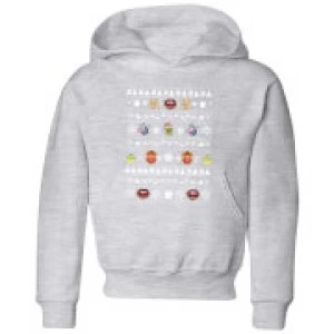 Image of Muppets Pattern Kids Christmas Hoodie - Grey - 11-12 Years