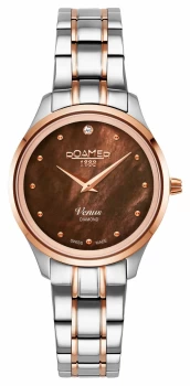 Image of Roamer 601857 49 79 20 Womens Venus Diamond Two Tone Steel Brace Colour - Silver Tone