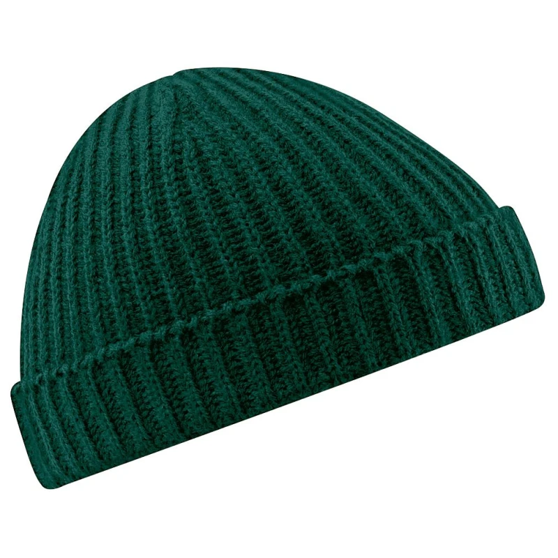 Image of Beechfield Beechfield Men Retro Trawler Winter Beanie Hat in Bottle Green Bottle Green One Size Male 5055747801354