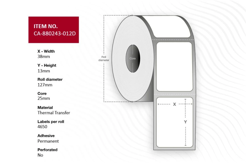 Image of Capture CA-880243-012D printer label