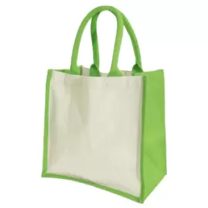 image of Westford Mill Printers Midi Jute Bag (14 Litres) (Pack of 2) (One Size) (Apple Green)