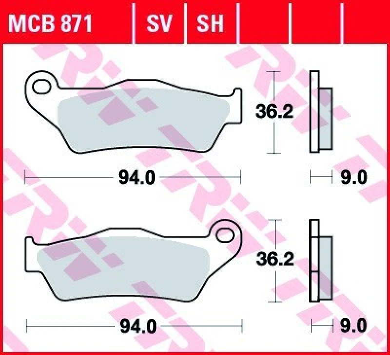 Image of TRW MCB871 Brake pad set Sinter Maxi Scooter Brake Pad Set,disc brake (402)