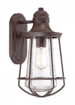 image of 1 Light Medium Outdoor Wall Lantern Western Bronze IP44, E27