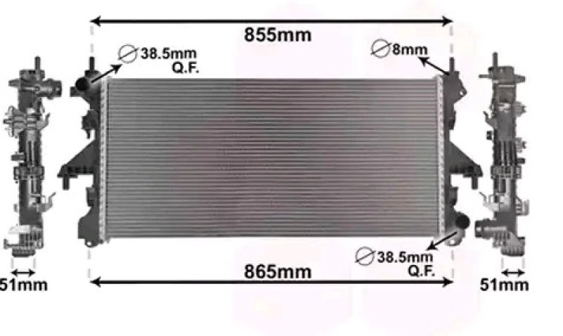 Image of VAN WEZEL 17002453 Engine radiator Aluminium, Mechanically jointed cooling fins Radiator,engine cooling (470)