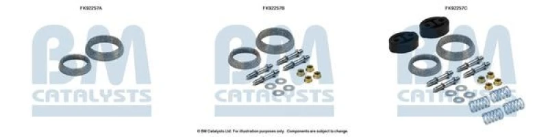 Image of BM CATALYSTS Mounting Kit, catalytic converter BM CATALYSTS FK92257