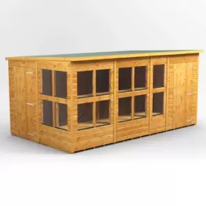 Image of 14X8 Power Pent Potting Shed Combi Including 4ft Side Store