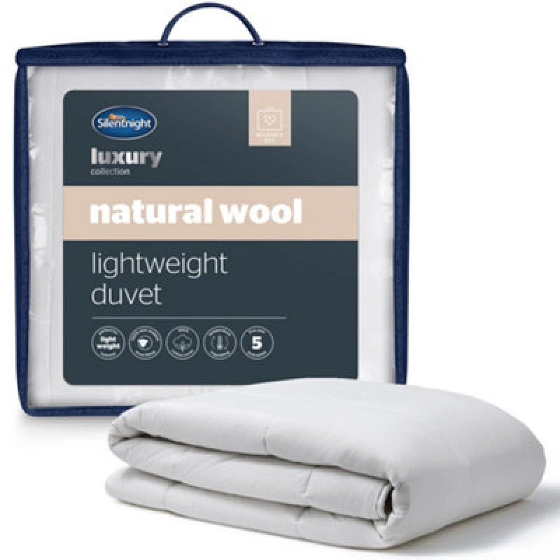 Image of Silentnight Natural Wool Lightweight Summer Duvet White Baby DOUBLE (200X200cm);SUPER KING (260X220cm);KING (225X220cm)