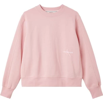 Image of Calvin Klein Jeans Off Place Mono Crew Sweatshirt - SOFR BERRY TIV